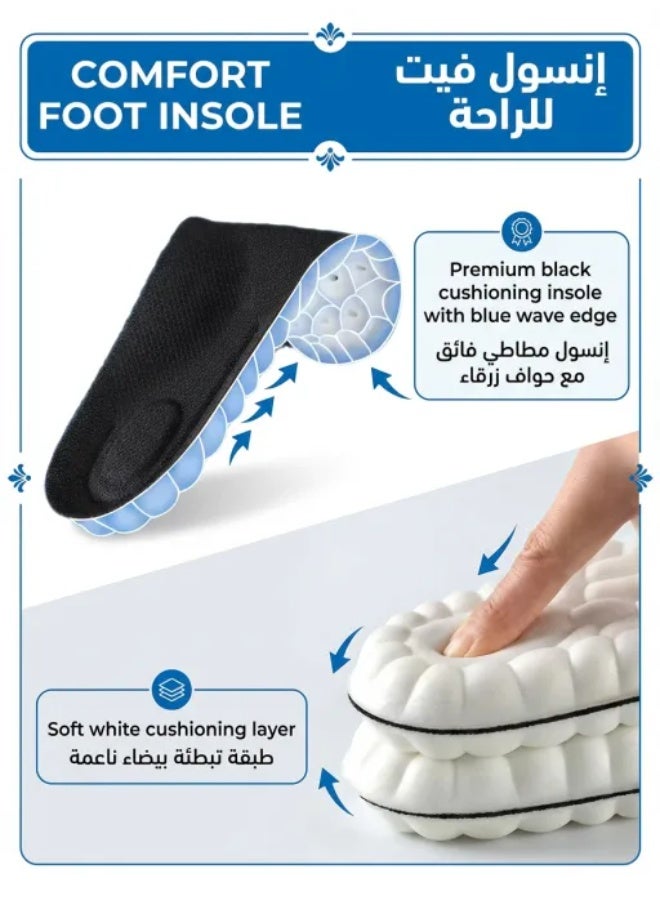 general Breathable, shock-resistant sports insoles, sizes 38-44, trimmable, shoe cushion insert, sweat-absorbing, comfortable insoles that relieve foot pain and provide pressure relief for men and women, suitable for casual wear, sports, and work. - Image 2